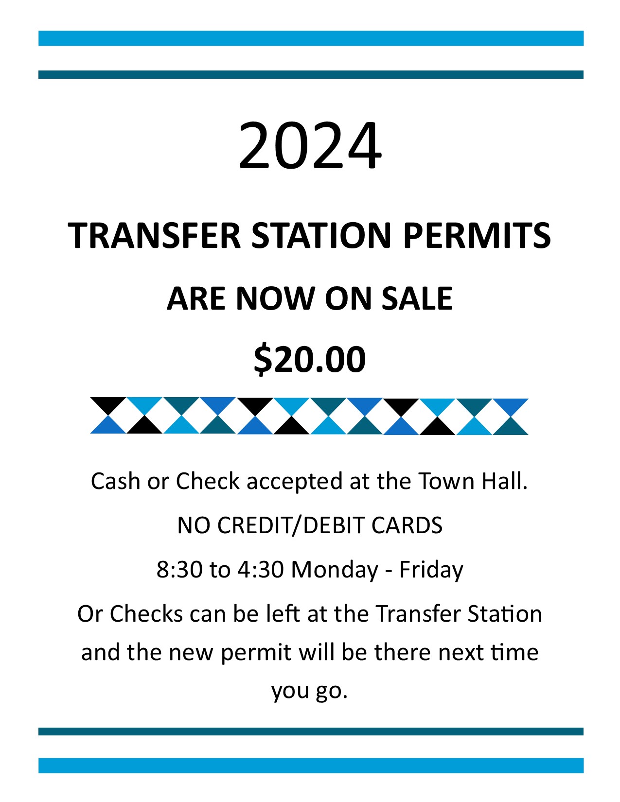 2024 Transfer Station Permit on Sale