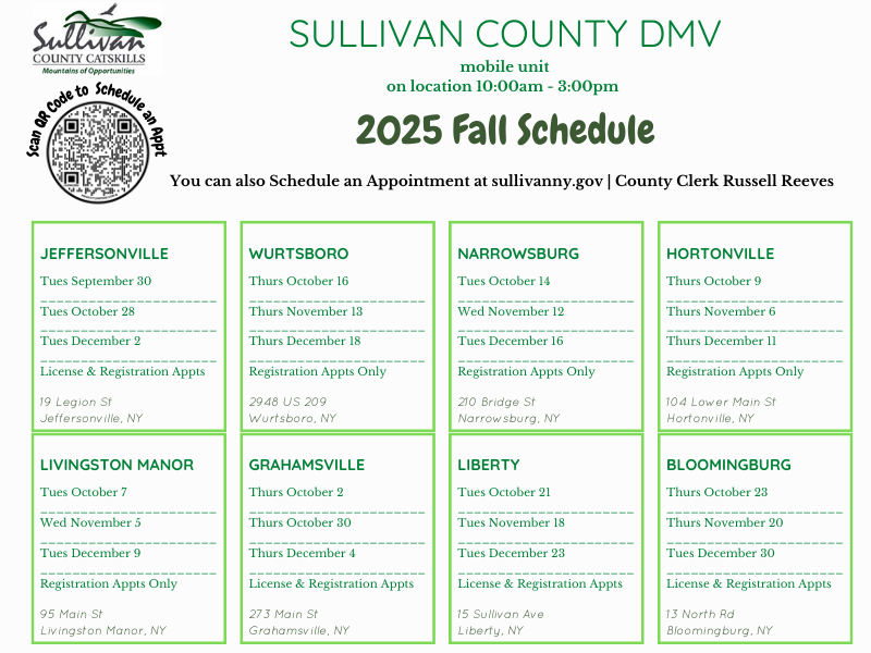 DMV Fall Schedule 2025