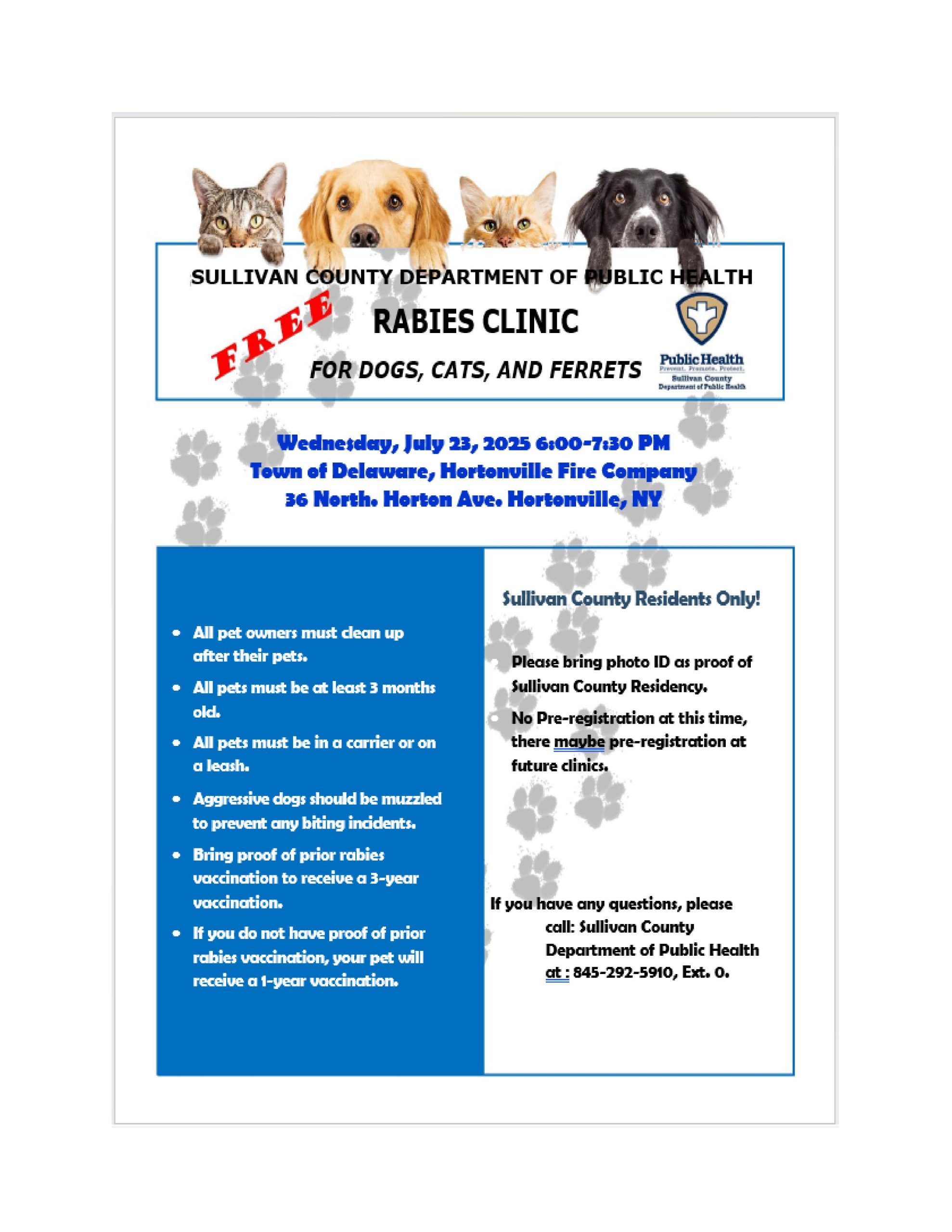 Rabies Clinic 7/23/25
