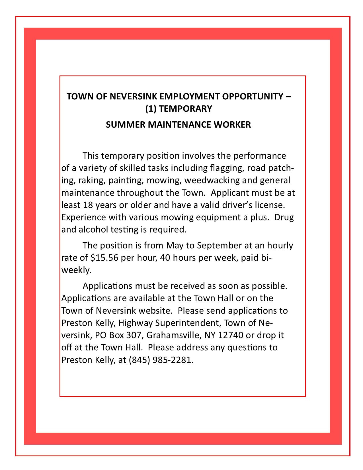 Employment Opportunity