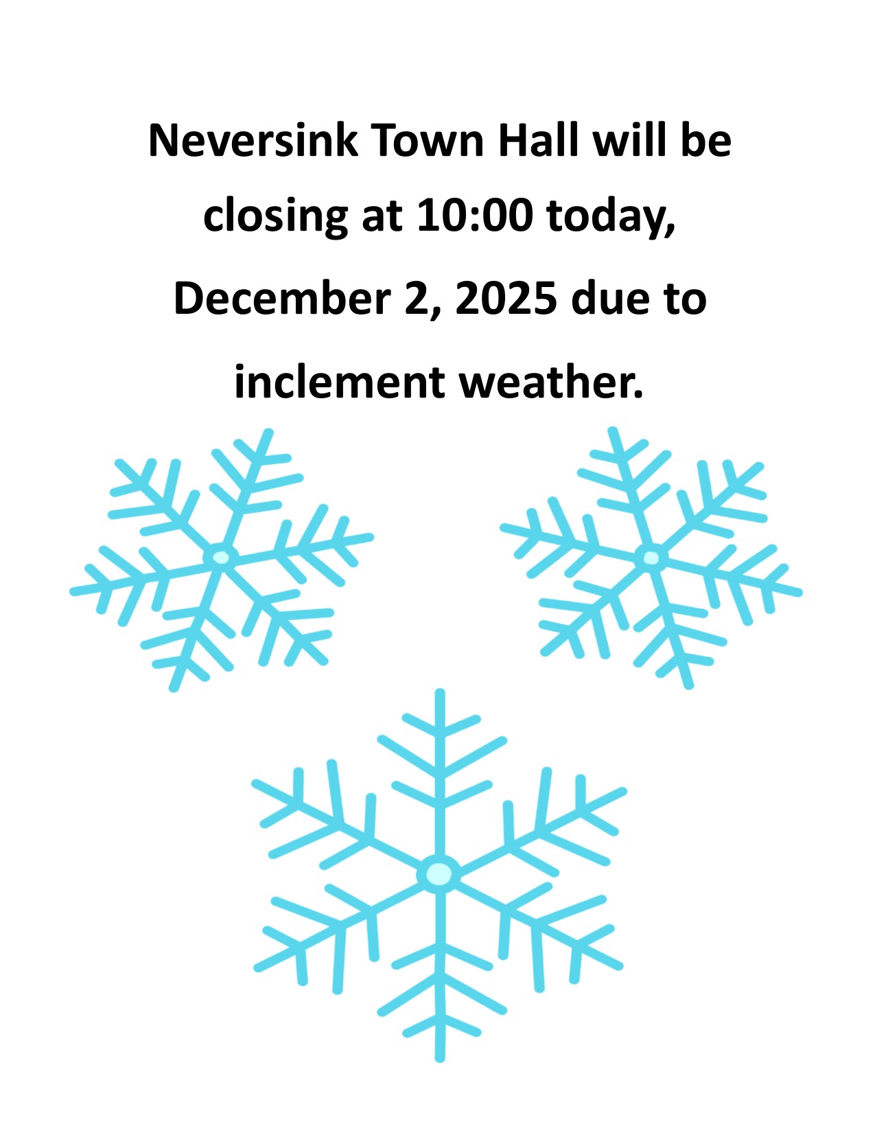 Town Hall Closing 12/2/25 at 10:00 am