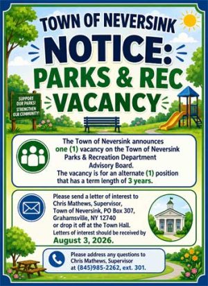 NOTICE: Parks & Recreation Advisory Board Vacancy